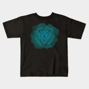 Blue lion head Kids T-Shirt